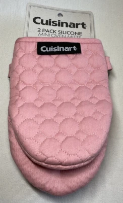 CUISINART MINI GUANTES HORNO ACOLCHADOS ROSA 100% ALGODÓN SILICONA NUEVO CON ETIQUETAS Foto 1 de 2