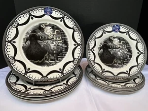 8X Royal Stafford Halloween Sorcerer Guardian Dinner & Salad Plates - Picture 1 of 4