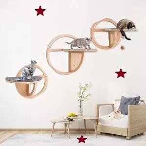 3pc Cat Wall Climbing Shelves / Perches for Wall, Cat Tree Cat Wall Steps - Picture 1 of 7