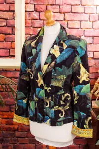 Veste Vintage En Velours Multicolore VERSE Boho Élégante 38 - Imagen 1 de 6