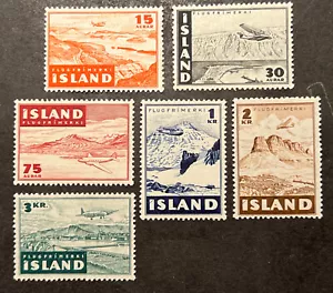 Travelstamps: 1947 Iceland Stamps Mi 241-246 Scott #C21-C26 MNH OG - Picture 1 of 5