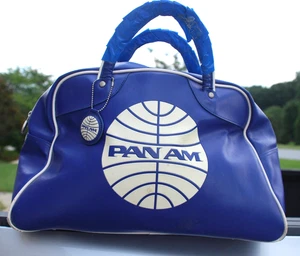 Limited Edition PAN AM Blue Explorer Bowler Style Heavy Vinyl Reisetasche beschädigt - Bild 1 von 15