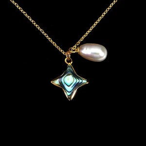 925 Sterling Silver Necklace Drop Pearl 9x6mm Mop Gemstone Jewelry 18inches - Picture 1 of 13