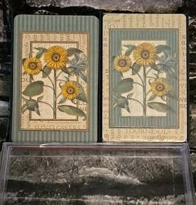 Vtg Style & Paper 2 Decks of Playing Cards SUNFLOWERS 1 NEW 1 USED Canada Made - Picture 1 of 13