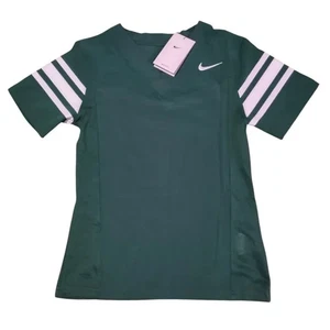 Nike Dry-fit Mujer Fútbol XS Camiseta Verde Rayas Camisa Nueva - Imagen 1 de 8