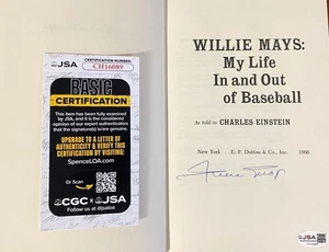Signed Willie Mays "My Life In & Out of Baseball"Hardcover 1966 1st Edition-JSA - Picture 1 of 10