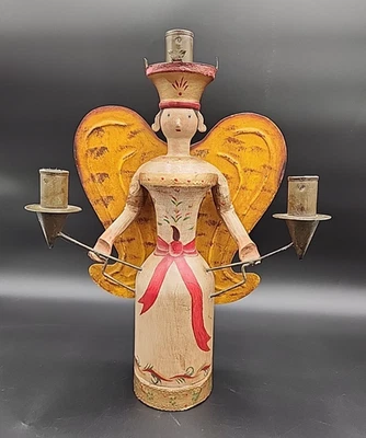 Candelabro Ángel Arte Popular Alemán Repro Lichtenengel Navidad/Vacaciones Foto 1 de 4