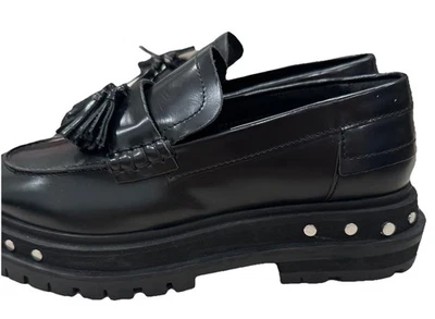 Mocasín Free People para mujer 8,5 negro con borla plataforma suela tachonada nuevo sin etiquetas Foto 1 de 4