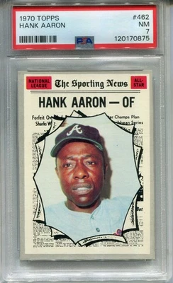 1970 Topps #462 Hank Aaron PSA 7 casi nuevo Atlanta Braves Foto 1 de 2