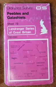 Ordnance Survey Paper Map peebles & Galashiels Sheet 73 Selkirk Lauder Oxton - Picture 1 of 1