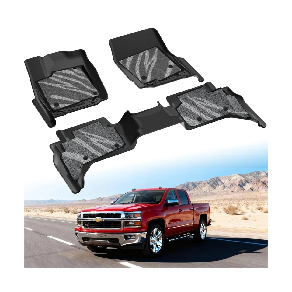 Car Mats for Chevy Silverado 1500 (2019-2025 2026) & GMC Sierra 2500/3500 HD ... - Image 1 of 4