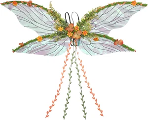 Fairy Wings for Adult Women - Mother Nature Costume Woodland Elf Wings Yellow - Picture 1 of 12