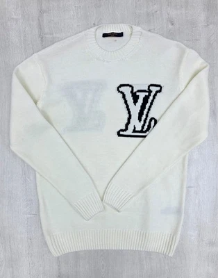 Pullover Mens Color White Louis Vuitton Size M Cotton Long Sleeve knit - Image 1 of 4