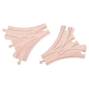 Bigjigs Rail Wooden Three Way Points (2) Railway Train Track Expansion Pack - Picture 1 of 2