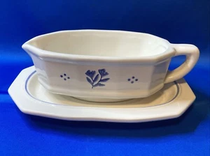 Pfaltzgraff Cottage Collection Perennials Gravy Boat And Underplate Set EUC - Picture 1 of 12