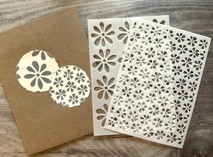 Schablone Stencil Blumen 2er Set Hintergrund Scrapbooking Kartengestaltung - Bild 1 von 5
