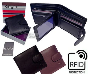 Mala RFID Quality Real Leather Wallet Coin Zip Photo Money Card Security Travel - Picture 1 of 24