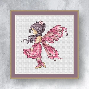 PINK FAIRY - Gezähltes Kreuzstich-Set (mit DMC Fäden) - Bild 1 von 3
