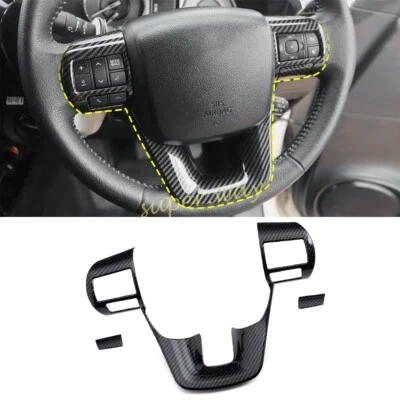 For Toyota Hilux Fortuner 2016-2024 Carbon Fiber Car Steering Wheel Cover Trim - image 1 of 4