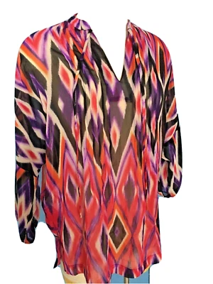 Jones New York Blouse Medium sheer 3/4 sleeve New - Image 1 of 4