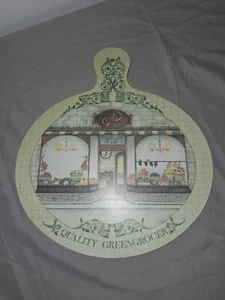 Vtg Cutting Charcuterie Board Melamine Faux Wood Fiona Butler Green Grocer - Picture 1 of 5