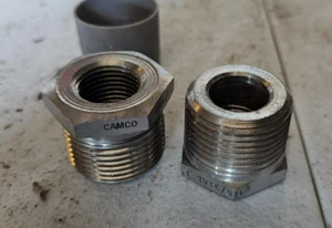 Camco 316 Stainless Steel 1” X 1/2” Reducing Bushing Threaded Cap - Picture 1 of 3