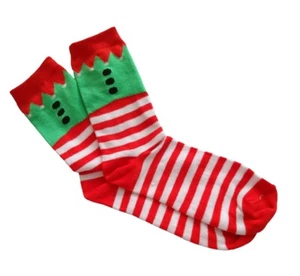 Herren Socken Elf Weihnachten 43 46 grün rot weiß 43-46 Weihnachtssocken - Bild 1 von 3