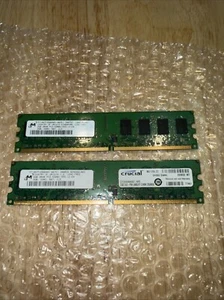 4GB Kit (2 x 2GB) Micron MT16HTF25664AY-667E1 PC2-5300U DDR2 Computer Memory RAM - Picture 1 of 3