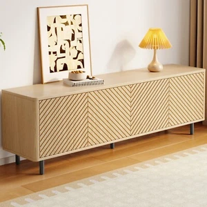 TV Stand for TVs up to 75" Farmhouse TV Cabinet w/ Storage Entertainment Center - Picture 1 of 14