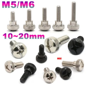 M5/M6 Phillips Carbon Steel Step Knurled Thumb Screw Hand Grip Knob Bolt 10~20mm - Picture 1 of 28