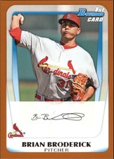 2011 (CARDINALS) Bowman Prospects Orange #BP75 Brian Broderick /250