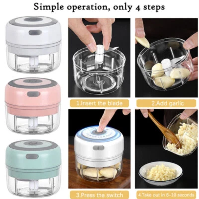Electric Mini Garlic Chopper Meat Grinder Crusher for Nut Vegetable Fruit Food - Image 1 of 4