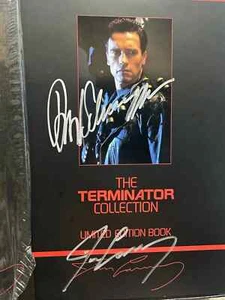Rare Arnold Schwarzenegger & James Cameron Signed Terminator Book w/case POP COA - Picture 1 of 3