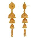 Indian Bridal Gold Plated Party 3 Layer Jhumki Jhumka Ethnic Fashion Earrings 