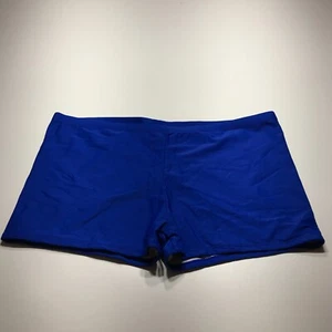 Solid Blue Boy Short Swim Bottoms Lined Quick Dry Tummy Control Womens Size 2XL - Picture 1 of 11