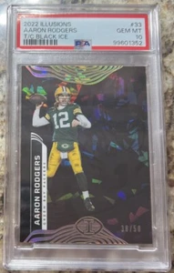 Aaron Rodgers Panini Illusions Trophy Collection Black Ice SSP /50 PSA 10 Pop 2 - Picture 1 of 5