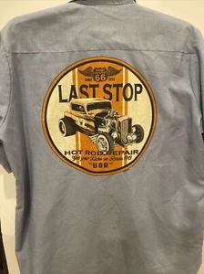 Camisa azul con bolsillos DSCP Quarterdeck Collection para hombre última parada Route 66 HRR - Imagen 1 de 5