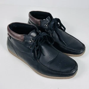 Aldo Herren 10,5 US 43,5 EUR Chukka Schuhe Schwarz Braun Kunstleder Schnürer - Bild 1 von 8