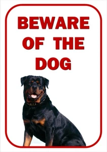 BEWARE OF THE DOG - ROTTWEILER - NEW LAMINATED SIGN FREE P&P - Picture 1 of 1