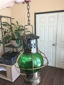 Linterna solo para decoración - lámpara de aceite vidrio verde - Imagen 1 de 3
