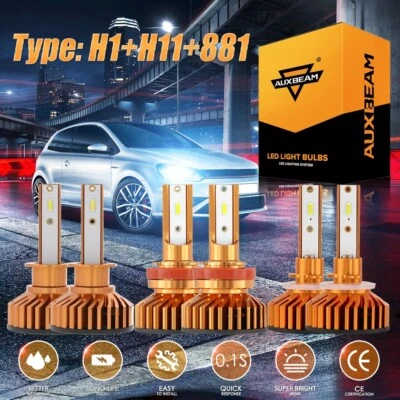 适用于现代伊兰特 2007 - 2013 6X 白色 LED 车头灯高/低光束雾灯灯泡 — 第 1/4 张图片