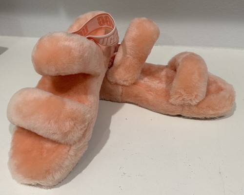 Sandalo UGG Oh Yeah Fluff Slide pelle di pecora comodo stile con cinturino taglia 11