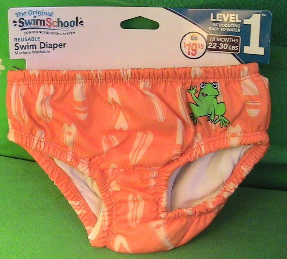 Pañal de natación reutilizable para escuela de natación nivel 1 introducción al bebé al agua 22-30 lb Foto 1 de 1