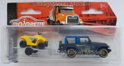 MAJORETTE · JEEP WRANGLER WITH QUAD BIKE ON TRAILER · 1:64 · BRAND NEW & SEALED - Image 1 of 3