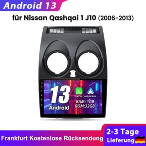DAB+ Für Nissan Qashqai J10 2006-2013 Autoradio GPS Nav Android 13 Carplay 1+32G - Bild 1 von 12