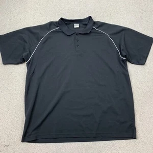 Camisa Polo Adidas Para Hombre 2XL Manga Corta Raglán Negra Dobladillo Recto - Imagen 1 de 8