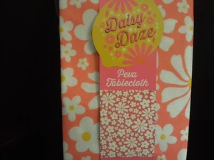 Daisy Print Vinyl Tablecloth, Rectangular, 52" x 90", NIP - Picture 1 of 3