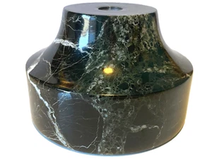 NEW-OLD STOCK: 4" Dia. x 2-3/4"H . Black Zebra Marble Lamp Base-Step, lamp part - Picture 1 of 10