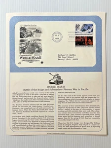 WWII Battle of The Bulge - First Day Cover Postal Commemorative Society 1994 - Picture 1 of 3