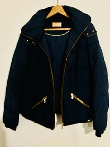 Per Una Womans M&S Blue Padded Puffer Jacket size M outdoor - Slight Peeling - Picture 1 of 12